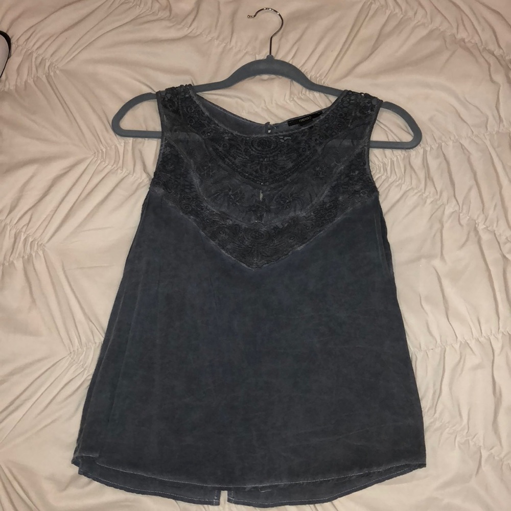 Lace embellished tank top